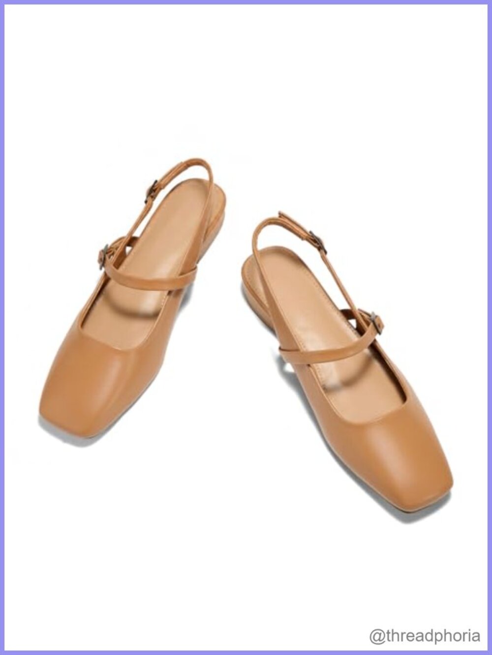 GotSoft Lambskin Leather Slingback Square Toe Mules Slip On Flats